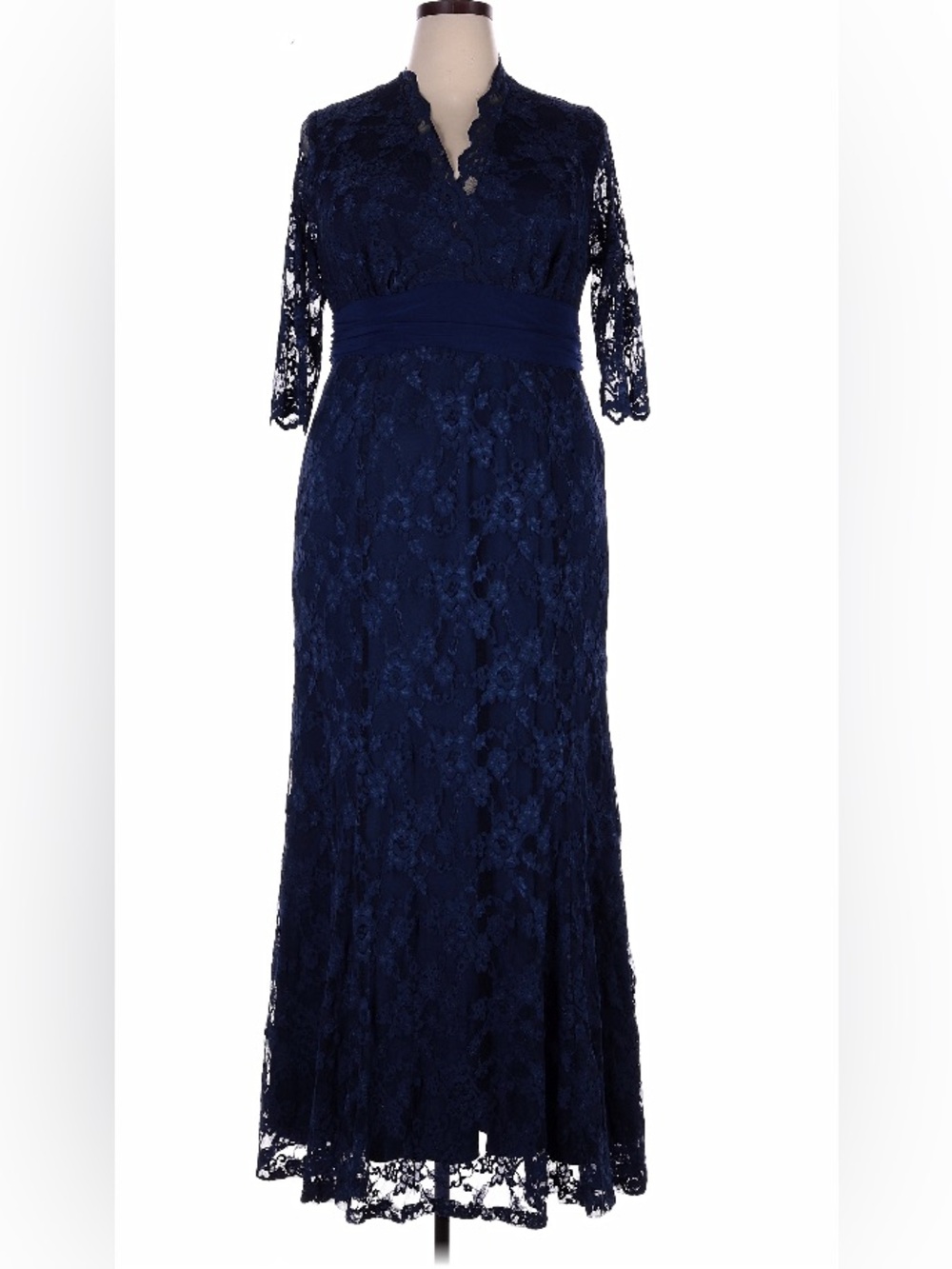 New w/o tags Kiyonna Siren Lace maxi dress 2X navy blue - Picture 2 of 5